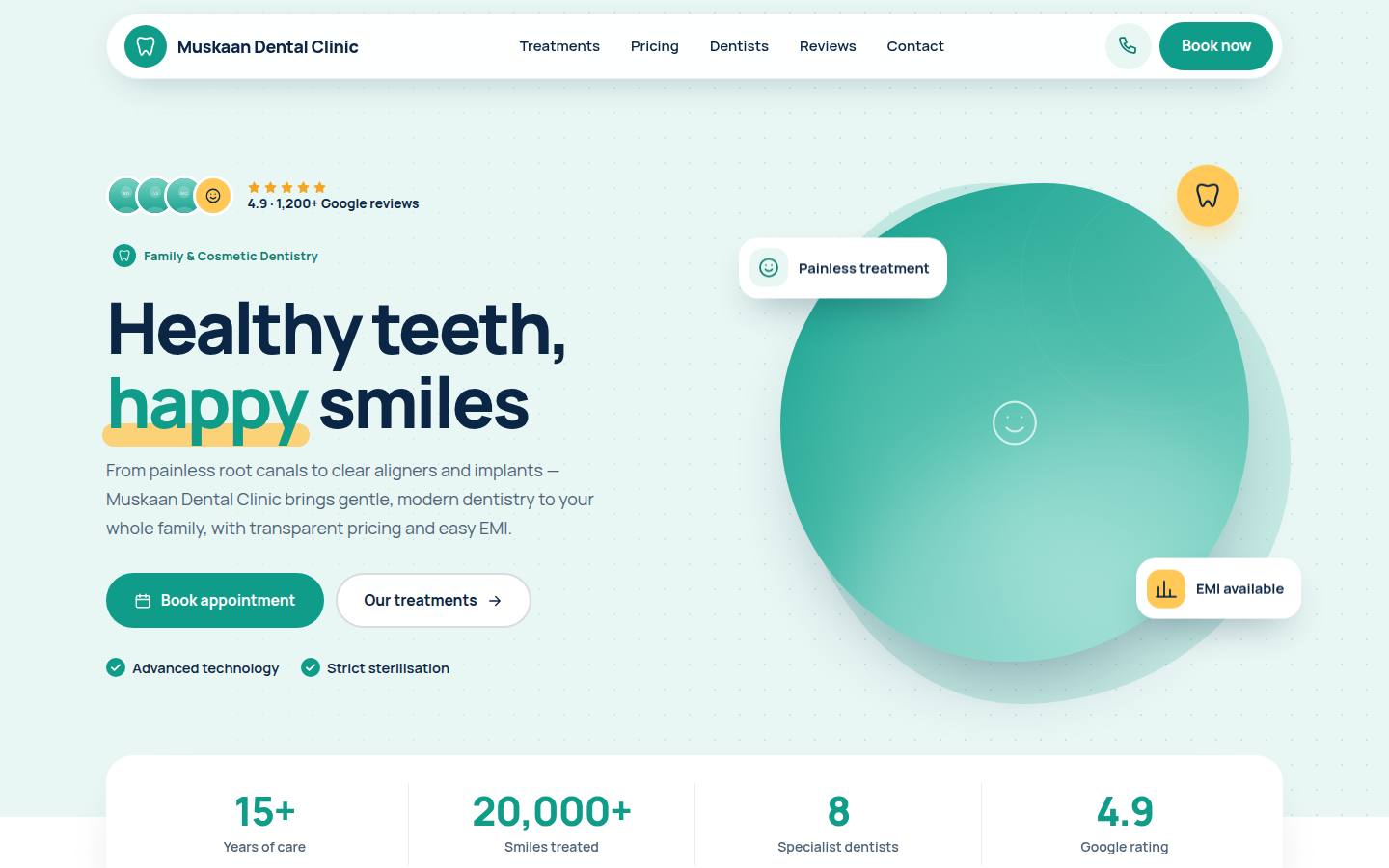 Smile dental clinic website design