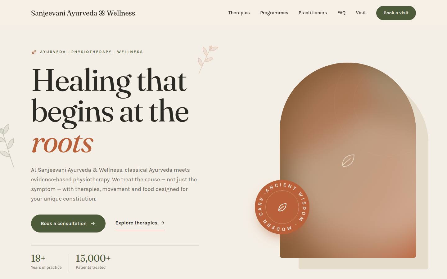 Veda ayurveda and wellness website design